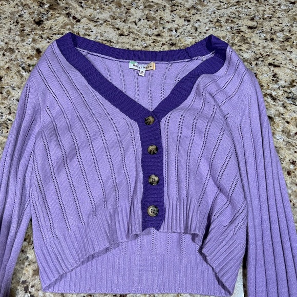 Purple Knitted Cover-Up - Picture 1 of 2